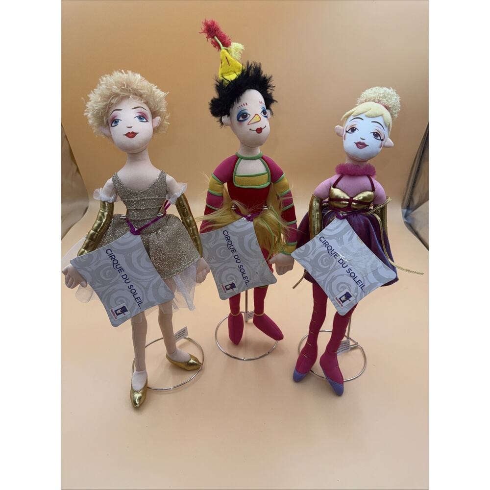 Cirque Du Soleil Poseable Dolls La Poule Little Dancer Stands Tags Manhattan Toy